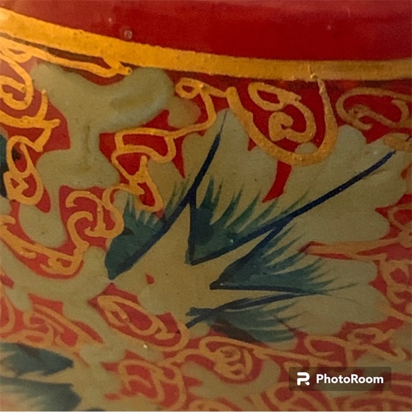 Vintage, Wooden, Painted Bangle Bracelet - Picture 2 of 4